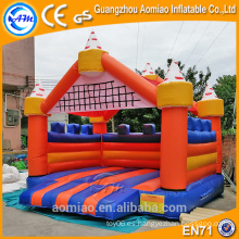 Castillo inflable de la despedida anaranjado y azul de la alta calidad, castillo inflable del salto para la venta